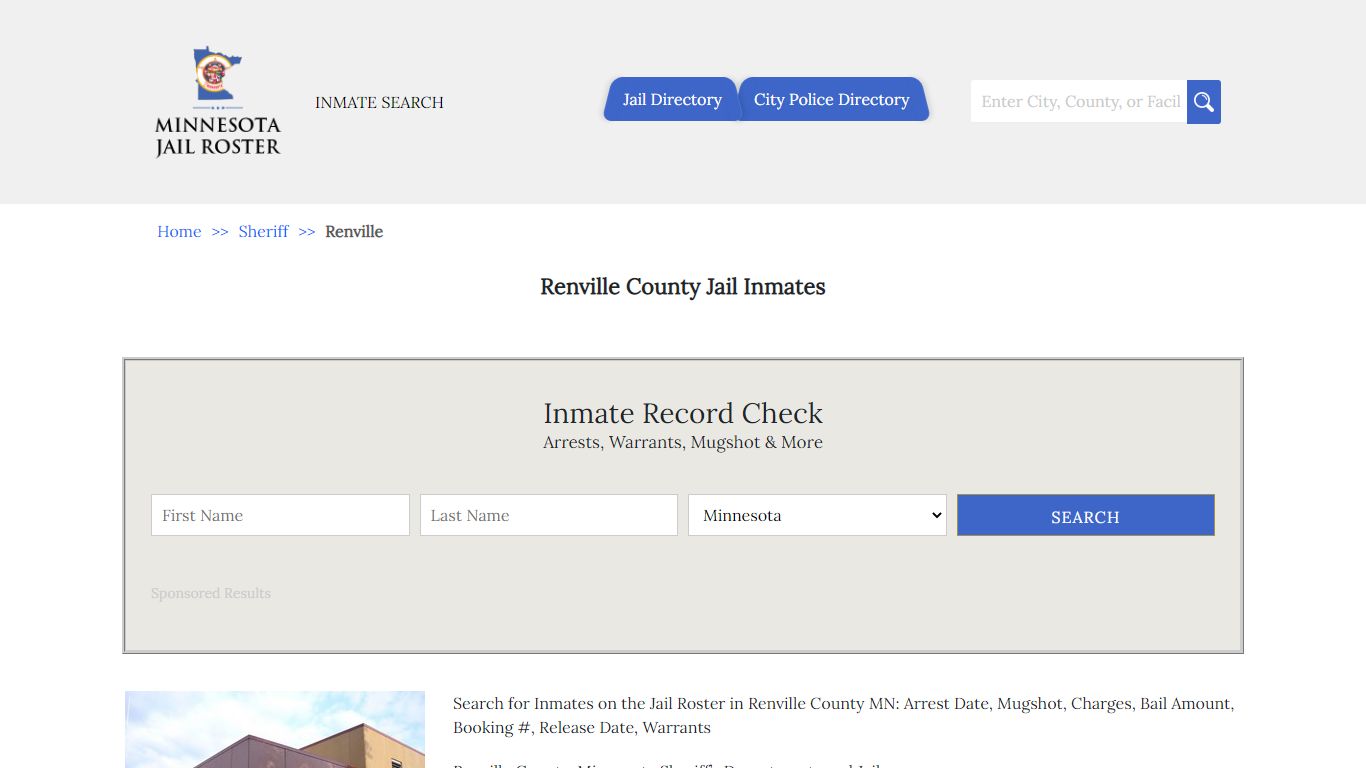 Renville County Jail Inmates | Jail Roster Search